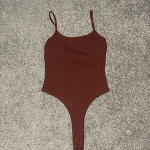 Meshki Ribbed Cami Thong Bodysuit